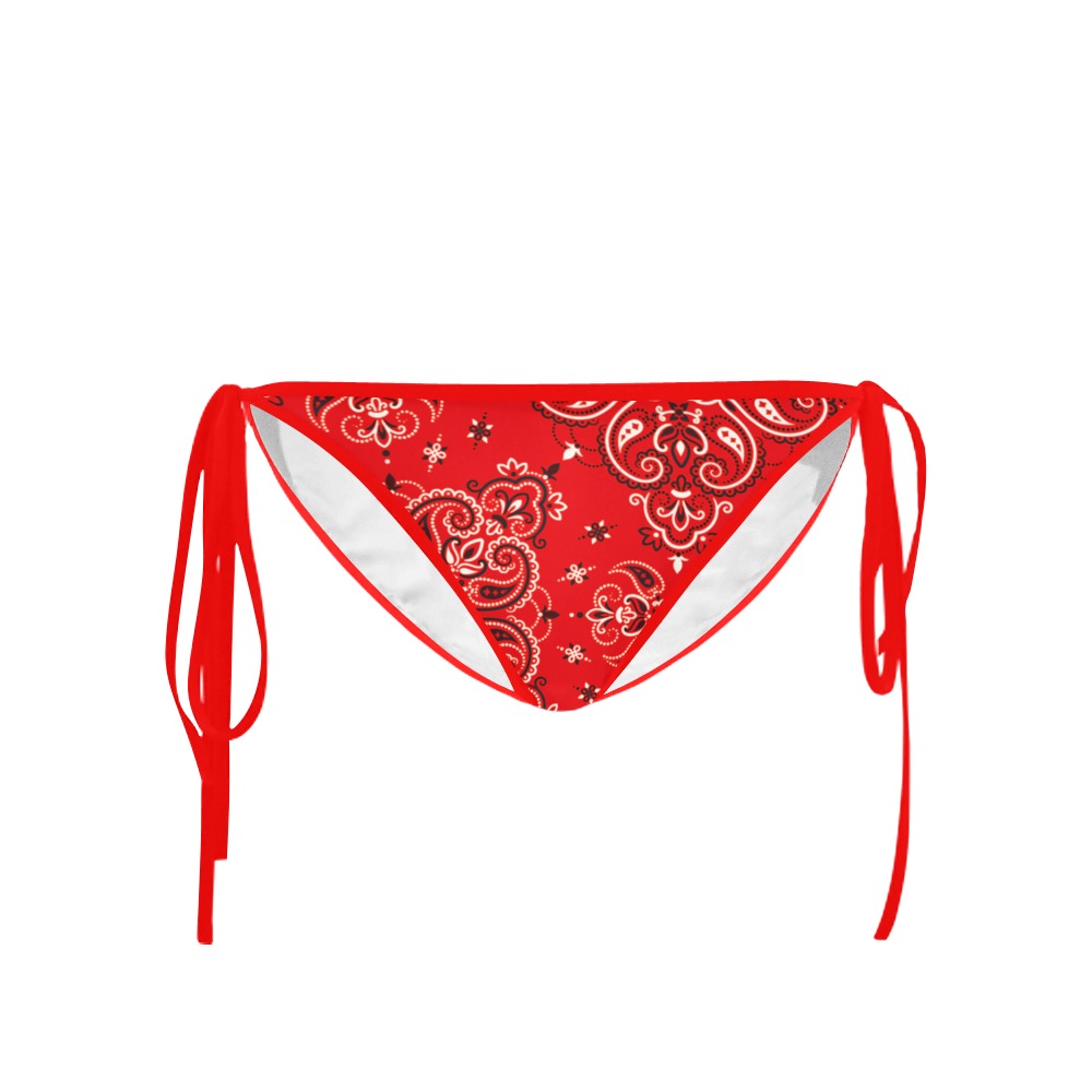 Red paisley bikini top