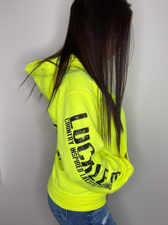 Bows Before Bros Hoodie | Safety Green