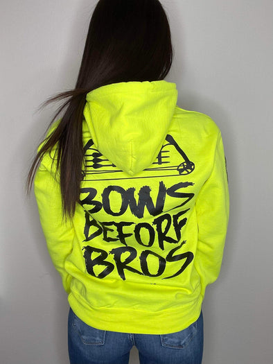 Bows Before Bros Hoodie | Safety Green