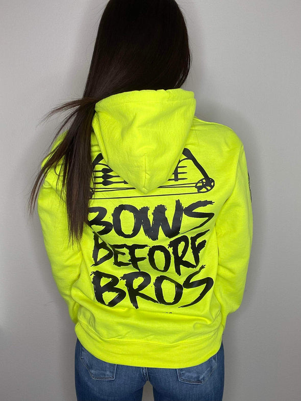 Bows Before Bros Hoodie | Safety Green