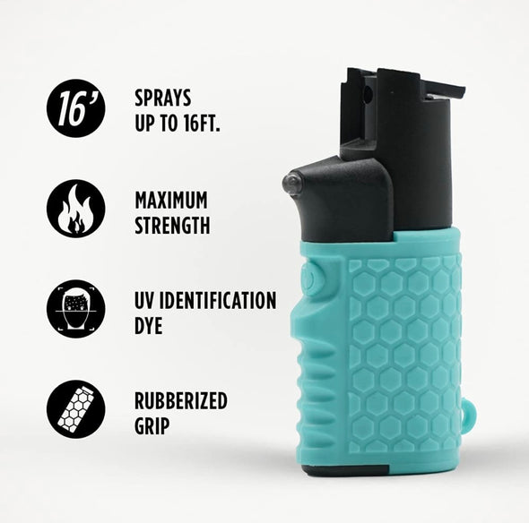 Self Defense Combo Pepper Spray + Flashlight | Teal