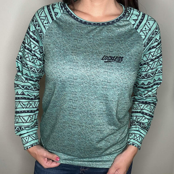 Women's Raglan Sleeve Sweatshirt - Chill - Aztec