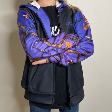 PLUMTUOUS KIDS CAMO HEAVY ZIP FLEECE HOODIE