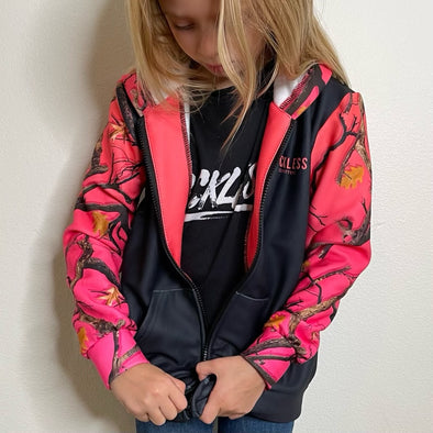 SUN KISSED KIDS CAMO HEAVY ZIP FLEECE HOODIE