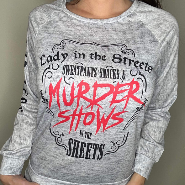 Women's Raglan Sleeve Sweatshirt - Murder Shows