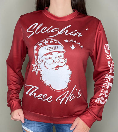 Sleighin' these Ho's Limited Edition Holiday Crew ( Red )