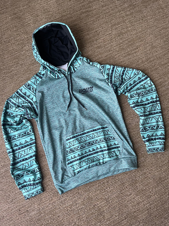 Heavy Fleece Raglan Hoodie - Chill - Aztec