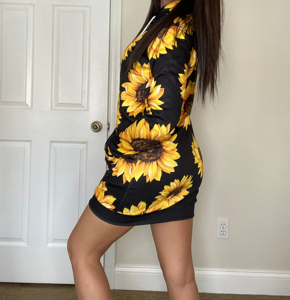 Sunflower Hoodie Dress - Luckless Outfitters