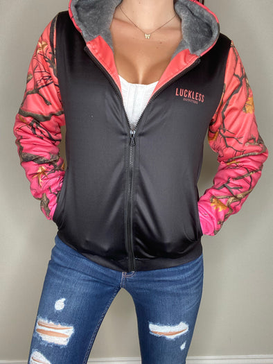 SUN KISSED CAMO HEAVY ZIP FLEECE HOODIE - Luckless Outfitters