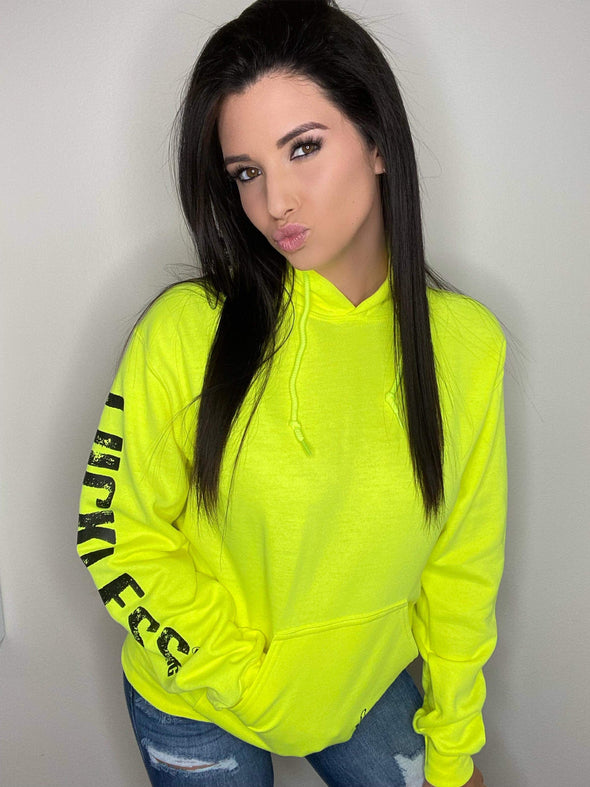 Bows Before Bros Hoodie | Safety Green