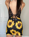 Sunflower Cami Top / Dress With Lace - Luckless Outfitters