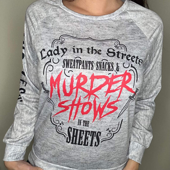 Women's Raglan Sleeve Sweatshirt - Murder Shows