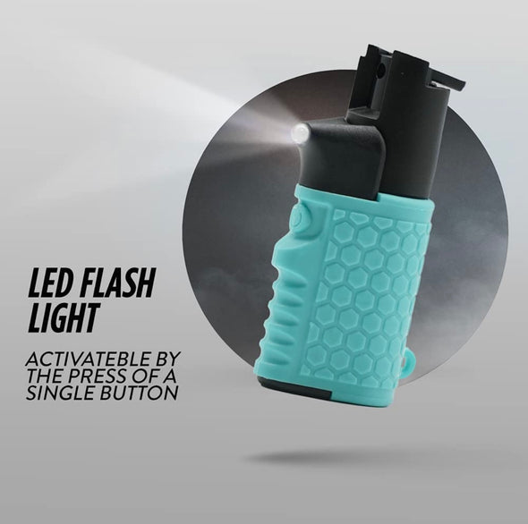 Self Defense Combo Pepper Spray + Flashlight | Teal