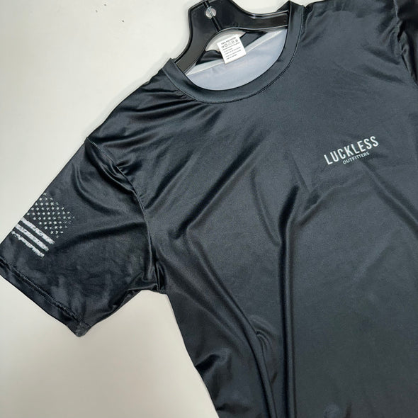 LS Mens Luckless Flag Tee Black Size Small & Large