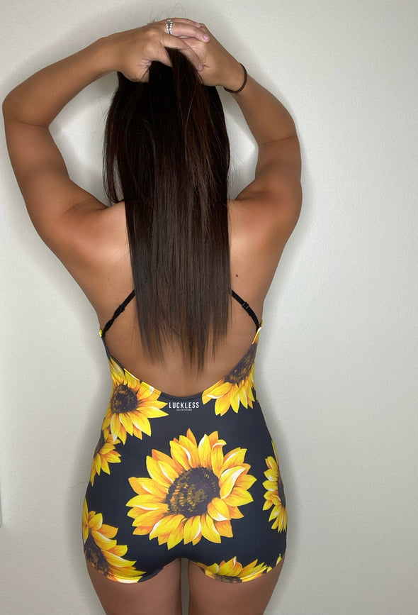 Sunflower Backless Romper | Black