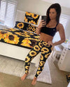 Sunflower Yoga Leggings - Luckless Outfitters - Country - Apparel - Music - Clothing - Redneck - Girl - Women - www.lucklessclothing.com - Matt - Ford Parody - Concert - She Wants the D - Lets Get Dirty - Mud Run - Mudding - 