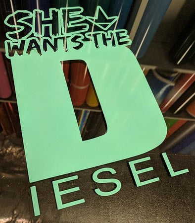 KA She wants the Diesel Decal Tiffany Blue - Luckless Outfitters - Country - Apparel - Music - Clothing - Redneck - Girl - Women - www.lucklessclothing.com - Matt - Ford Parody - Concert - She Wants the D - Lets Get Dirty - Mud Run - Mudding - 