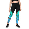Darlin Camo Compression Leggings Aquamarine - Luckless Outfitters
