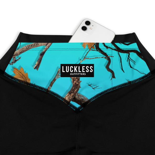 Darlin Camo Compression Leggings Aquamarine - Luckless Outfitters