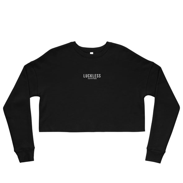 Luckless Monochrome Embroidered Crop Sweatshirt (Multiple Colors) - Luckless Outfitters
