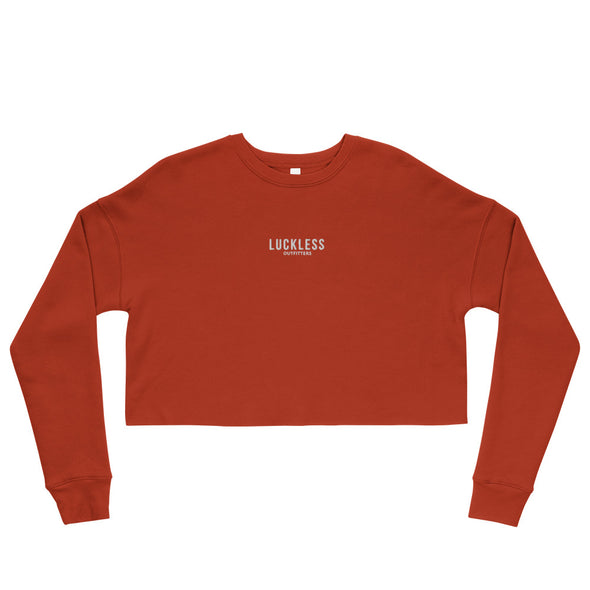 Luckless Monochrome Embroidered Crop Sweatshirt (Multiple Colors) - Luckless Outfitters