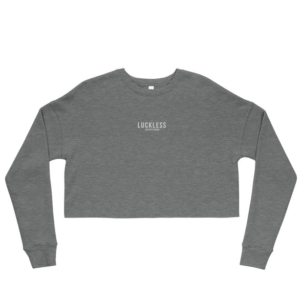 Luckless Monochrome Embroidered Crop Sweatshirt (Multiple Colors) - Luckless Outfitters