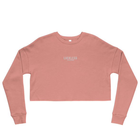 Luckless Monochrome Embroidered Crop Sweatshirt (Multiple Colors) - Luckless Outfitters